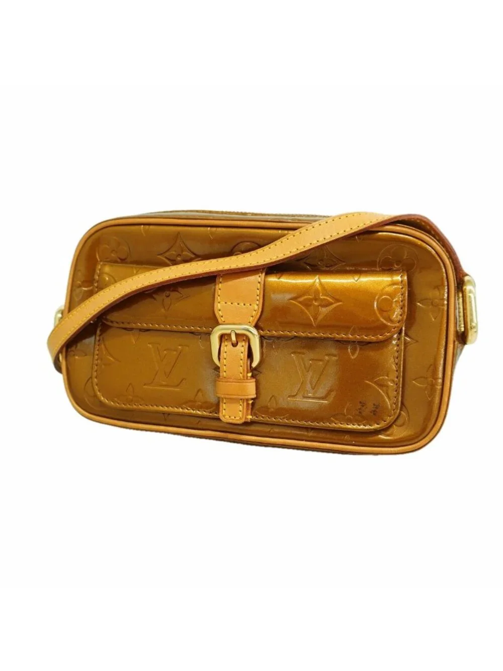 Louis Vuitton Shoulder Bag Vernis Christie MM Blanc